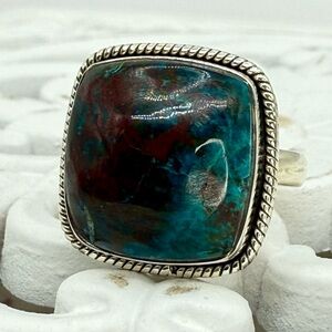 Genuine Shattuckite Sterling Silver Ring – Size 9 (8.5g)